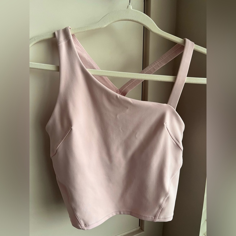 Lululemon Everlux Asymmetrical Tennis Tank Size 8 Strawberry Milkshake